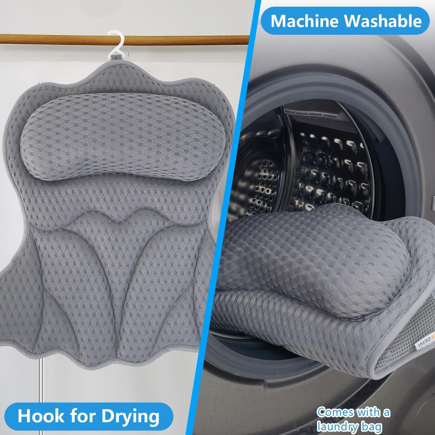 Almohada de Baño REEZEIVI con Ventosas Antideslizantes 4D Gris