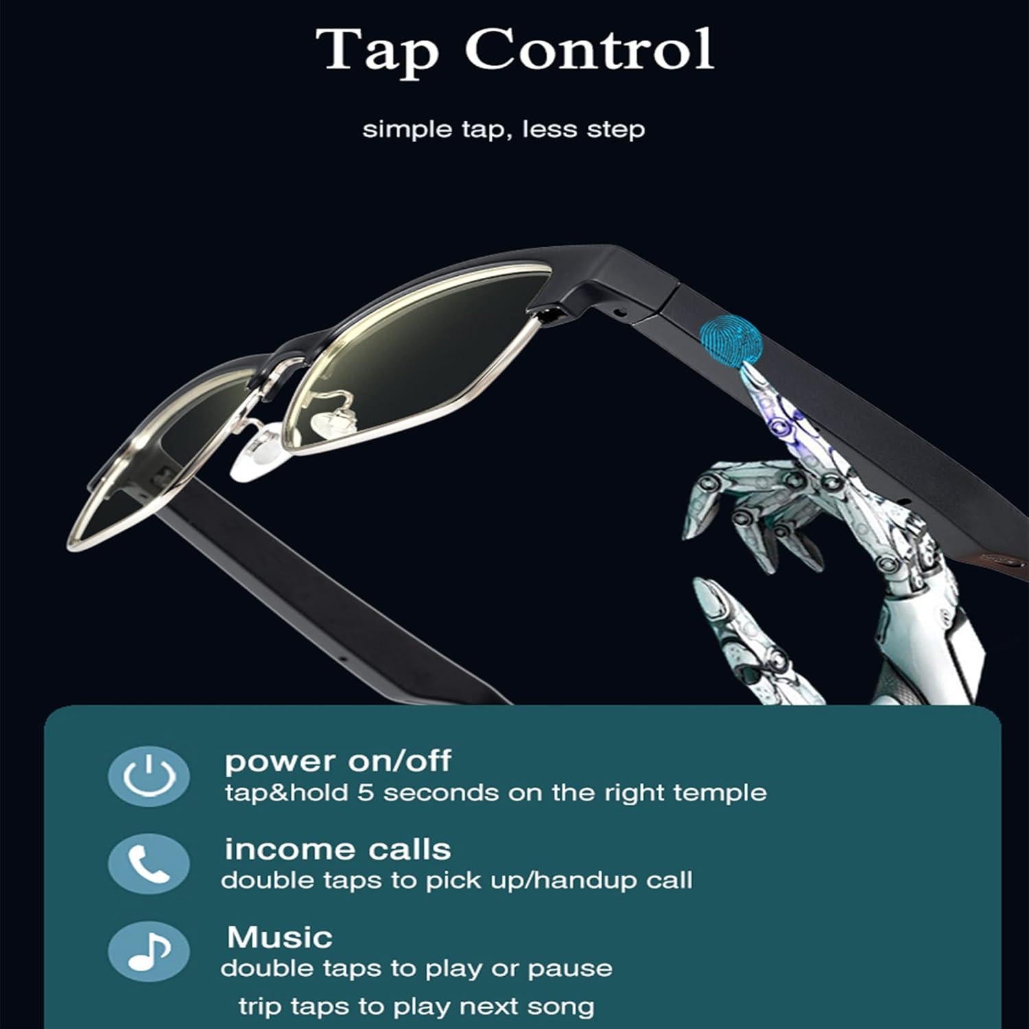 Gafas Bluetooth Meagtlva Oro Impermeables Llamadas Manos Libres