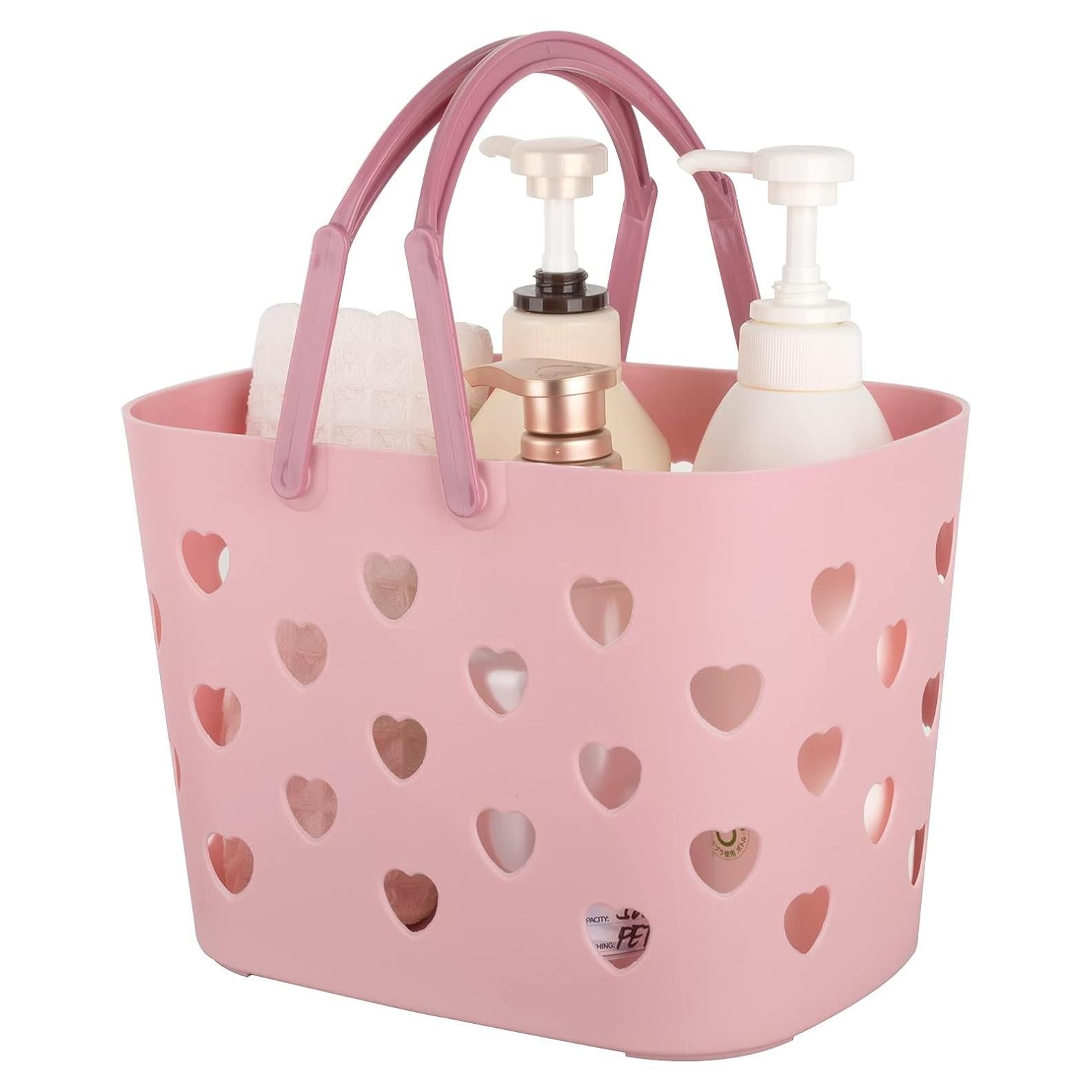 Cesta de Ducha Portátil Anyoifax Rosa 24.9x15.5x16.5 cm