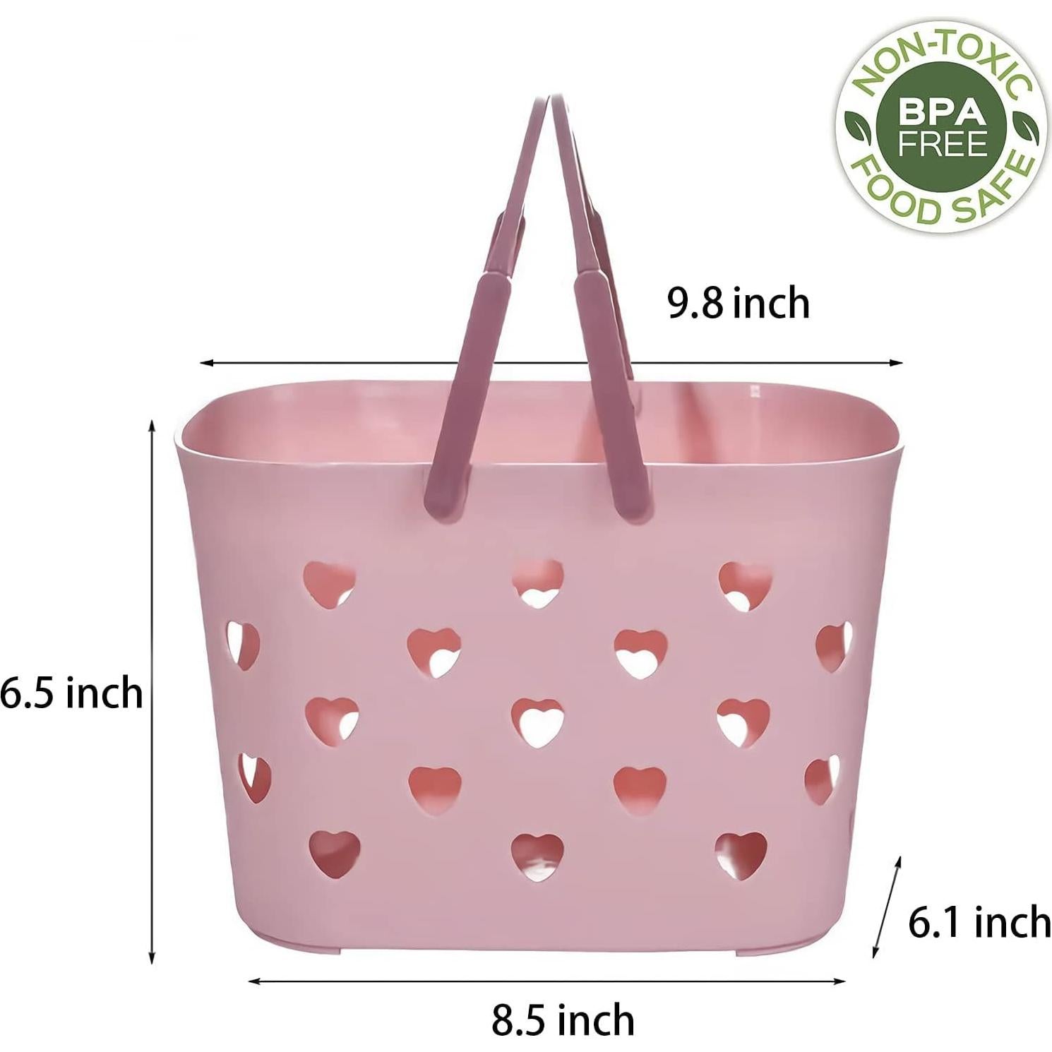 Cesta de Ducha Portátil Anyoifax Rosa 24.9x15.5x16.5 cm