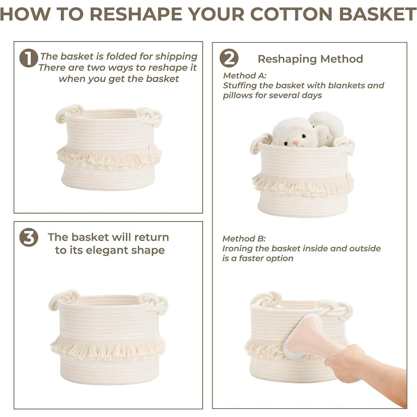 Cesta de Almacenamiento Tejida CherryNow 24.1 cm Marfil