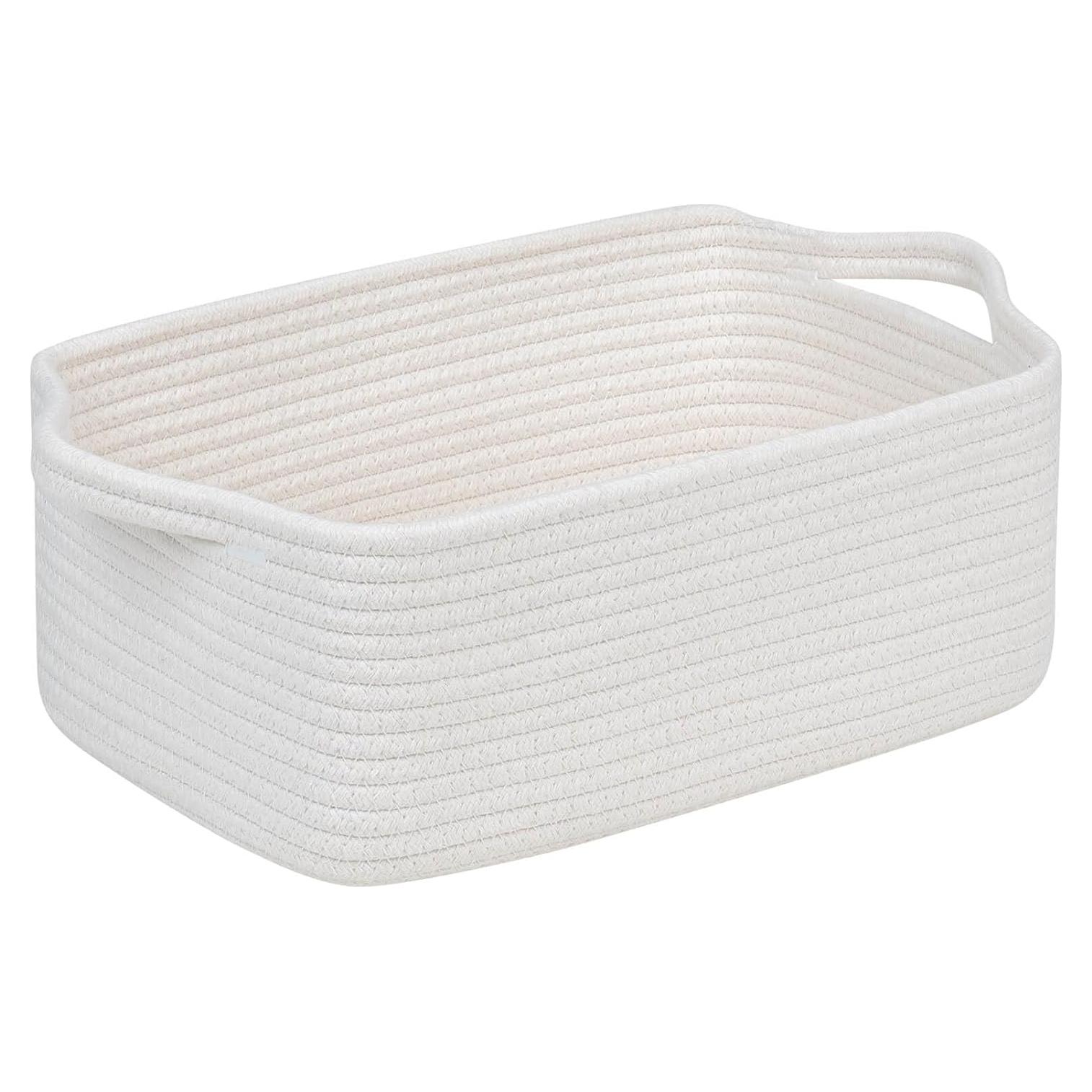Cesta de Almacenamiento de Algodón CubesLand 35.5x25.4cm Blanca