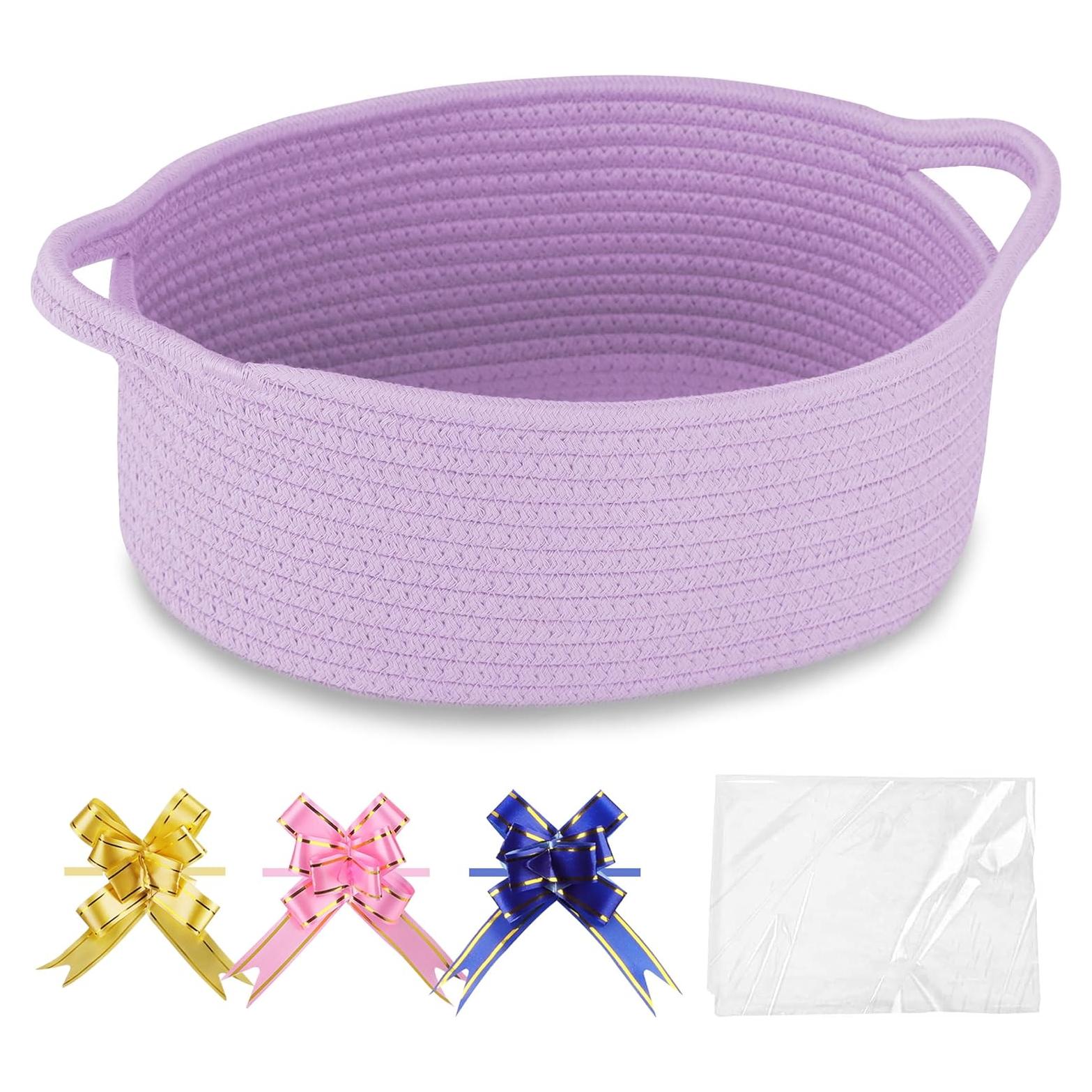 Cesta de Almacenamiento Tejida COMSE 30.5x20.3x12.7 cm Púrpura