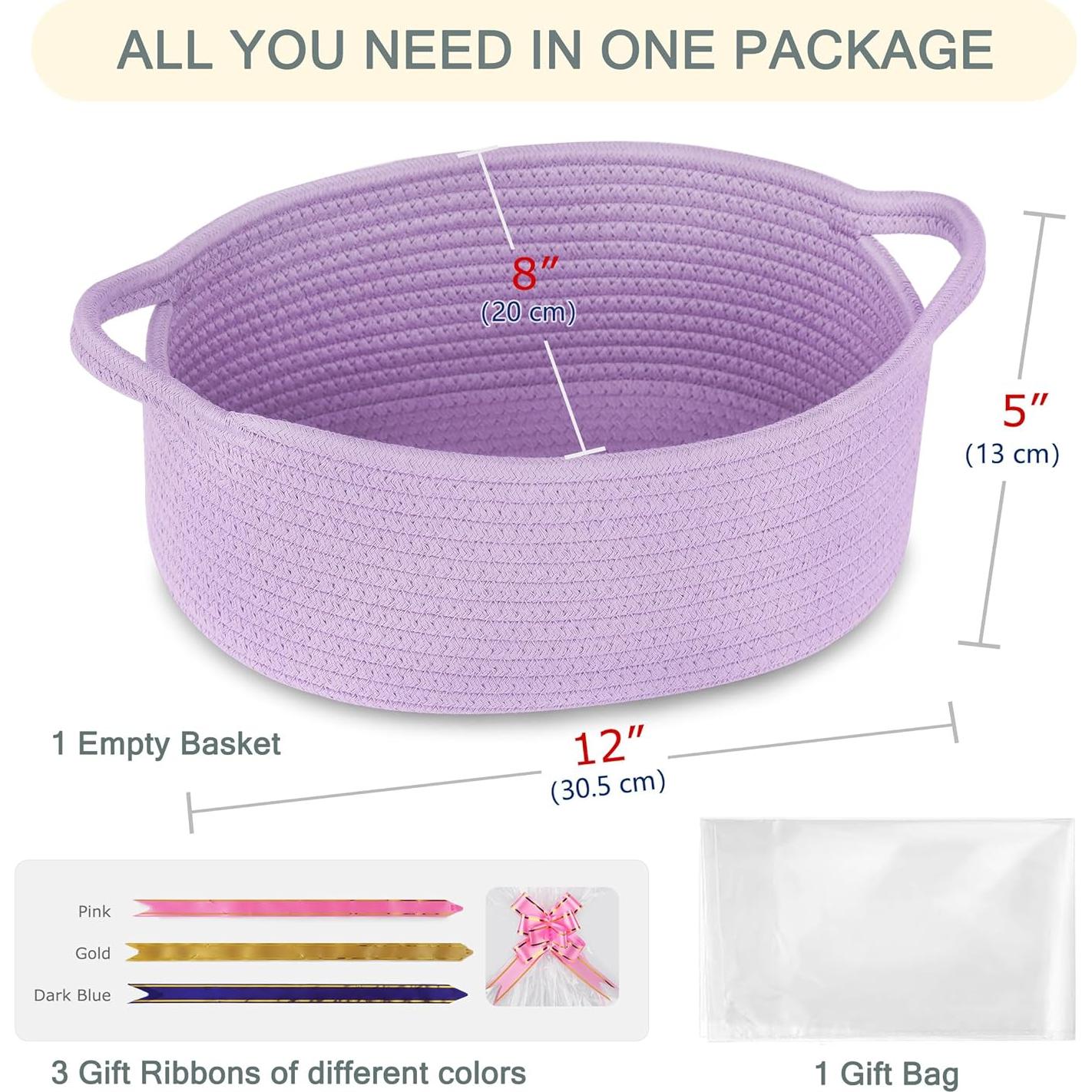 Cesta de Almacenamiento Tejida COMSE 30.5x20.3x12.7 cm Púrpura