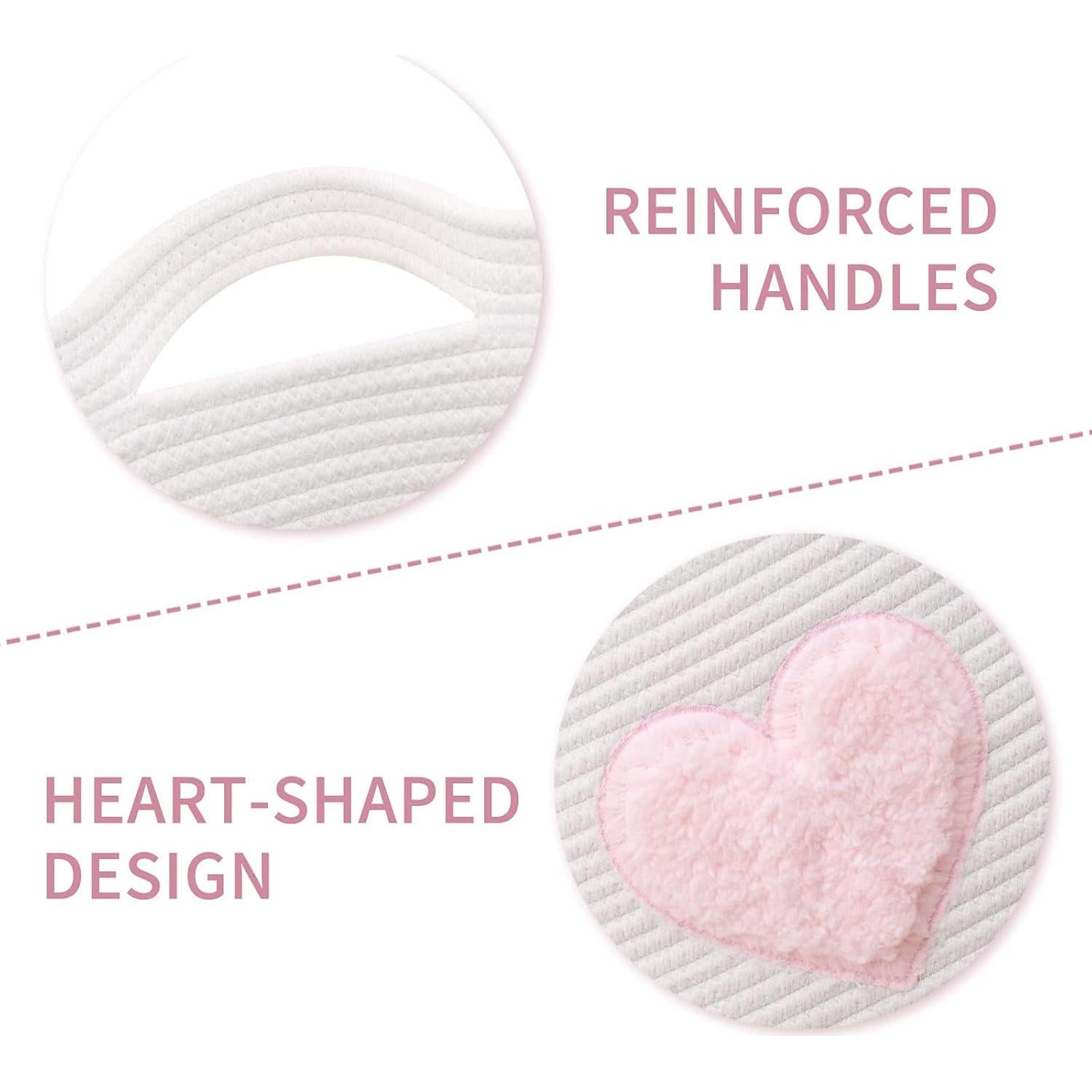 Cesta de Almacenamiento Grande Algodón Niñez Ndup Rosa 44.9x42.9cm