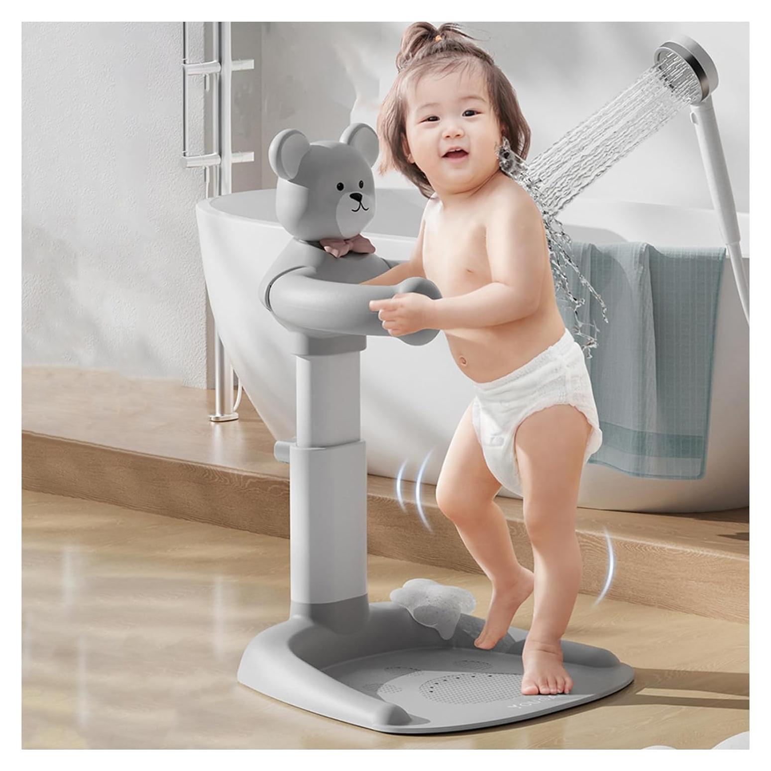 Soporte para Ducha de Bebé Ajustable Gris - Antideslizante