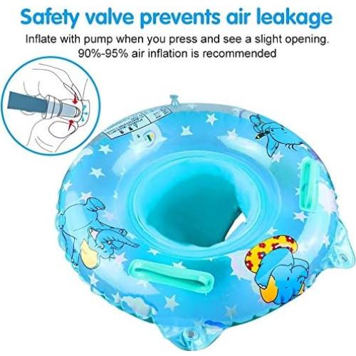 Flotador de Bebé Walsai Azul Inflable con Asiento 0-17 kg