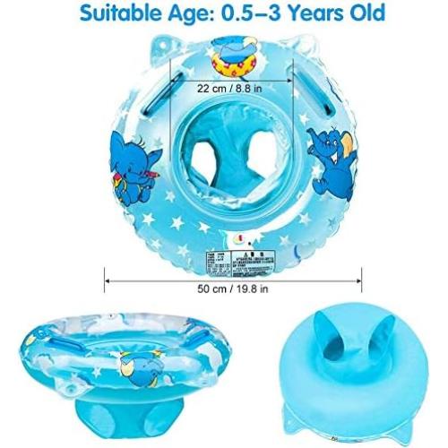Flotador de Bebé Walsai Azul Inflable con Asiento 0-17 kg