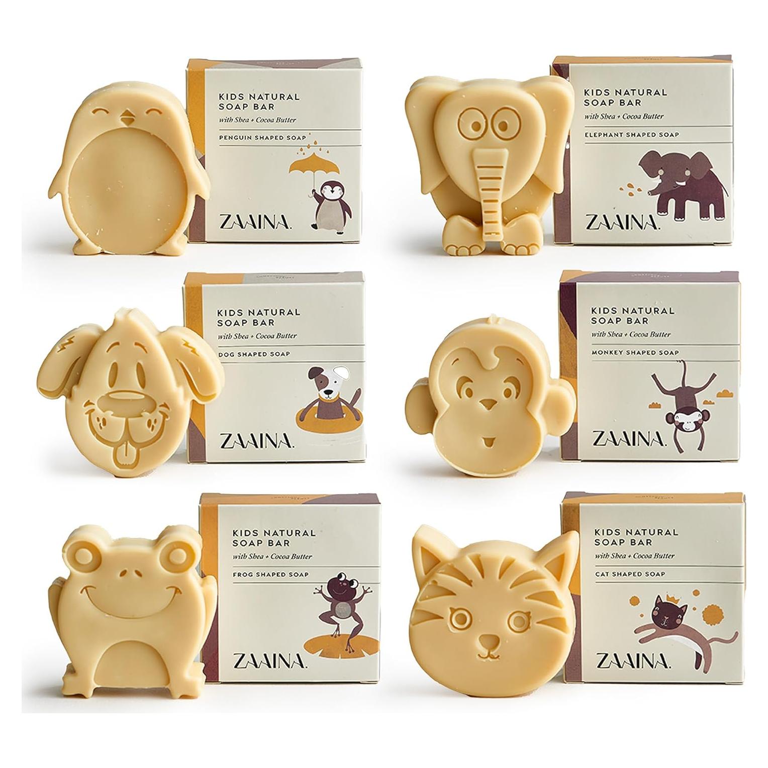 Jabón en Barra para Niños ZAAINA - Set de 6 Animales