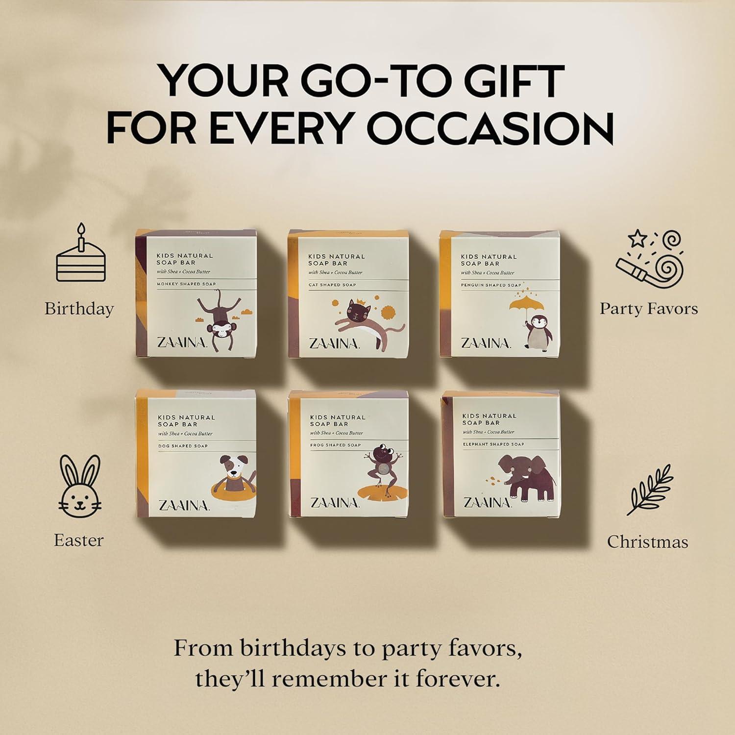 Jabón en Barra para Niños ZAAINA - Set de 6 Animales