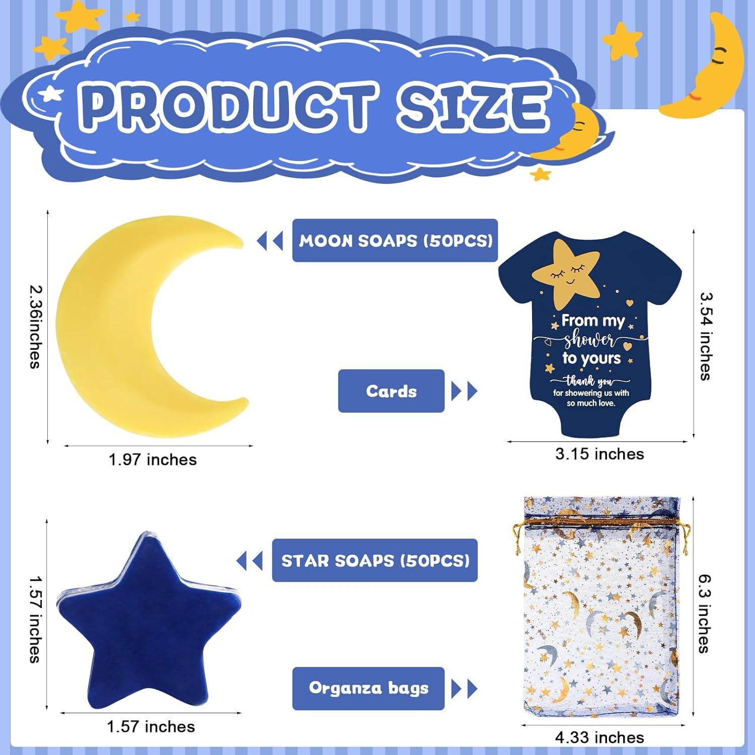 50 Jabones Recuerdo Baby Shower Dansib Luna y Estrella