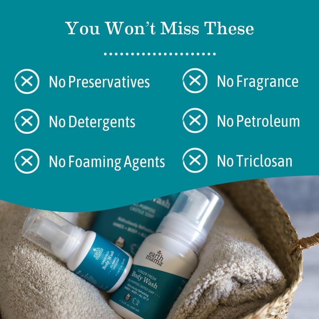 Jabón Espumoso Jengibre Fresco Earth Mama 156 ml Piel Sensible