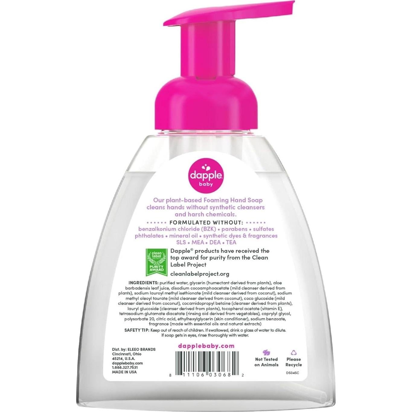 Jabón Espumoso Dapple para Bebés 385ml Lavanda Hipoalergénico