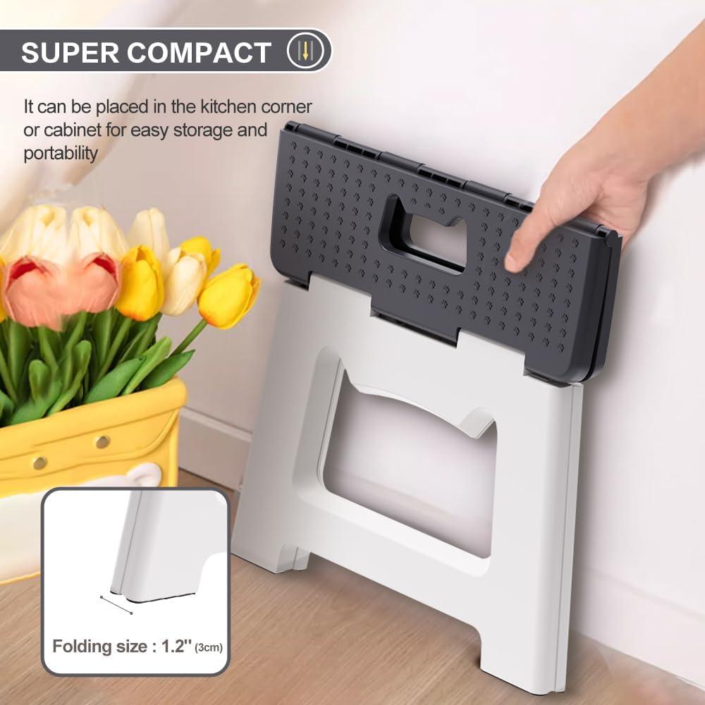 Escalón Plegable ZLMHYYM 22.9 cm Gris, Soporta 136 kg