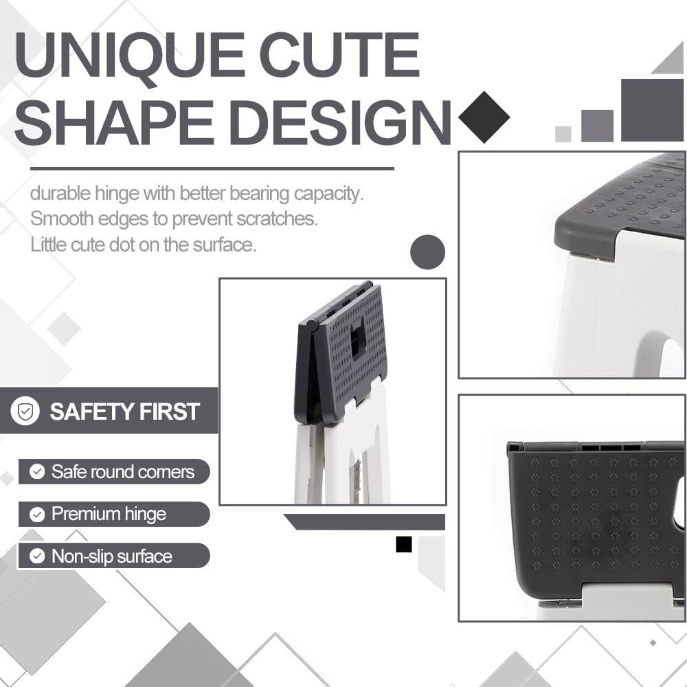 Escalón Plegable ZLMHYYM 22.9 cm Gris, Soporta 136 kg