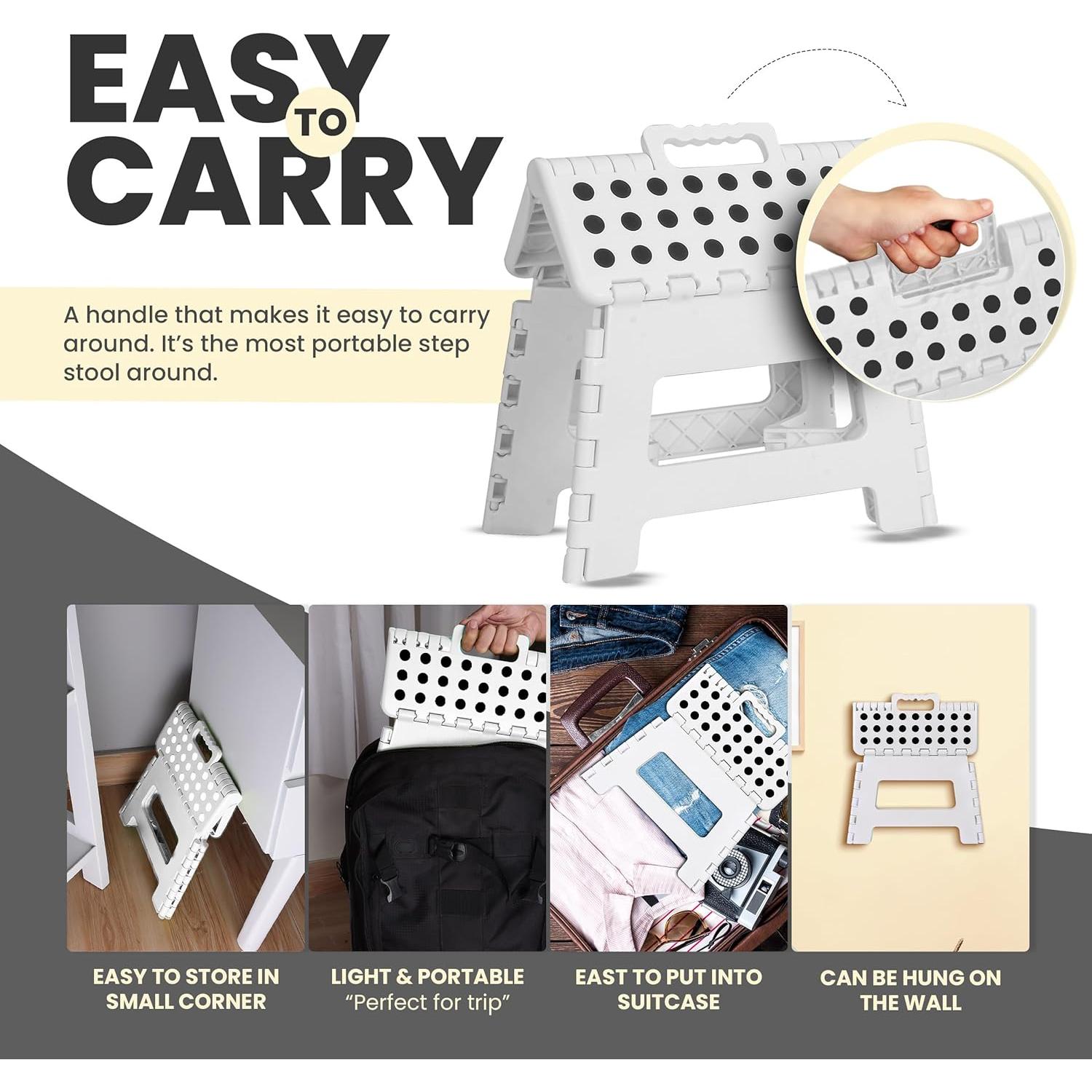 Taburete Plegable Utopia Home Blanco 9 Pulgadas 136 kg