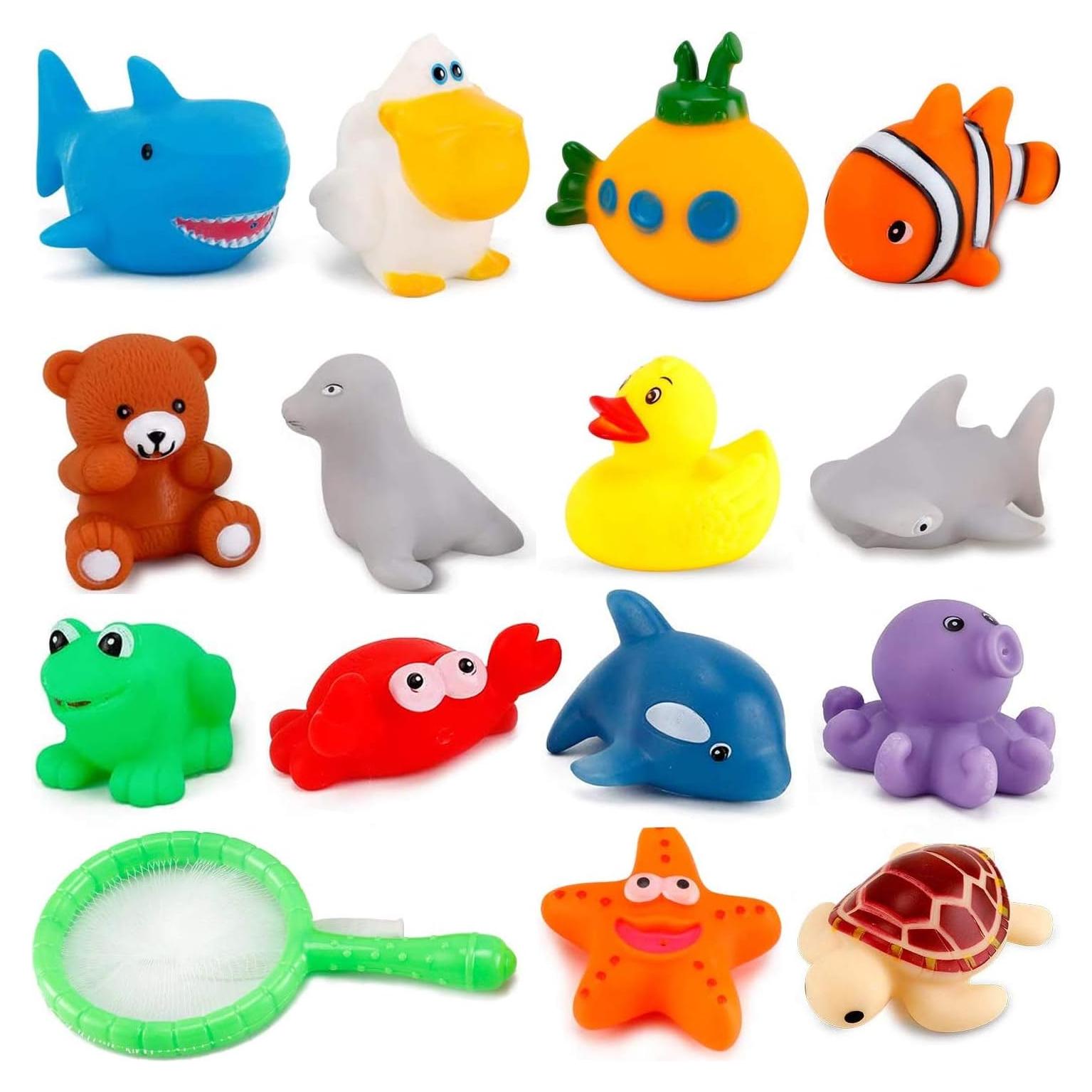 15 Juguetes de Baño Acuáticos Liberty Imports con Red