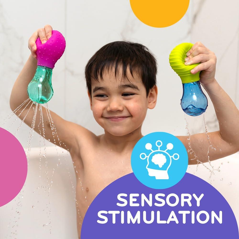 Juguetes de Baño Mobi Skwooshlz - Silicona Grado Alimenticio, 2 Piezas