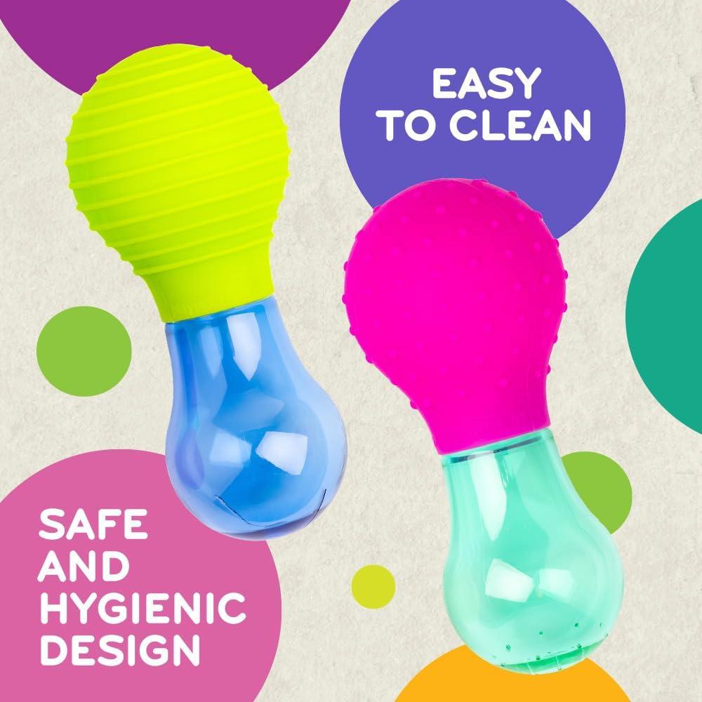 Juguetes de Baño Mobi Skwooshlz - Silicona Grado Alimenticio, 2 Piezas
