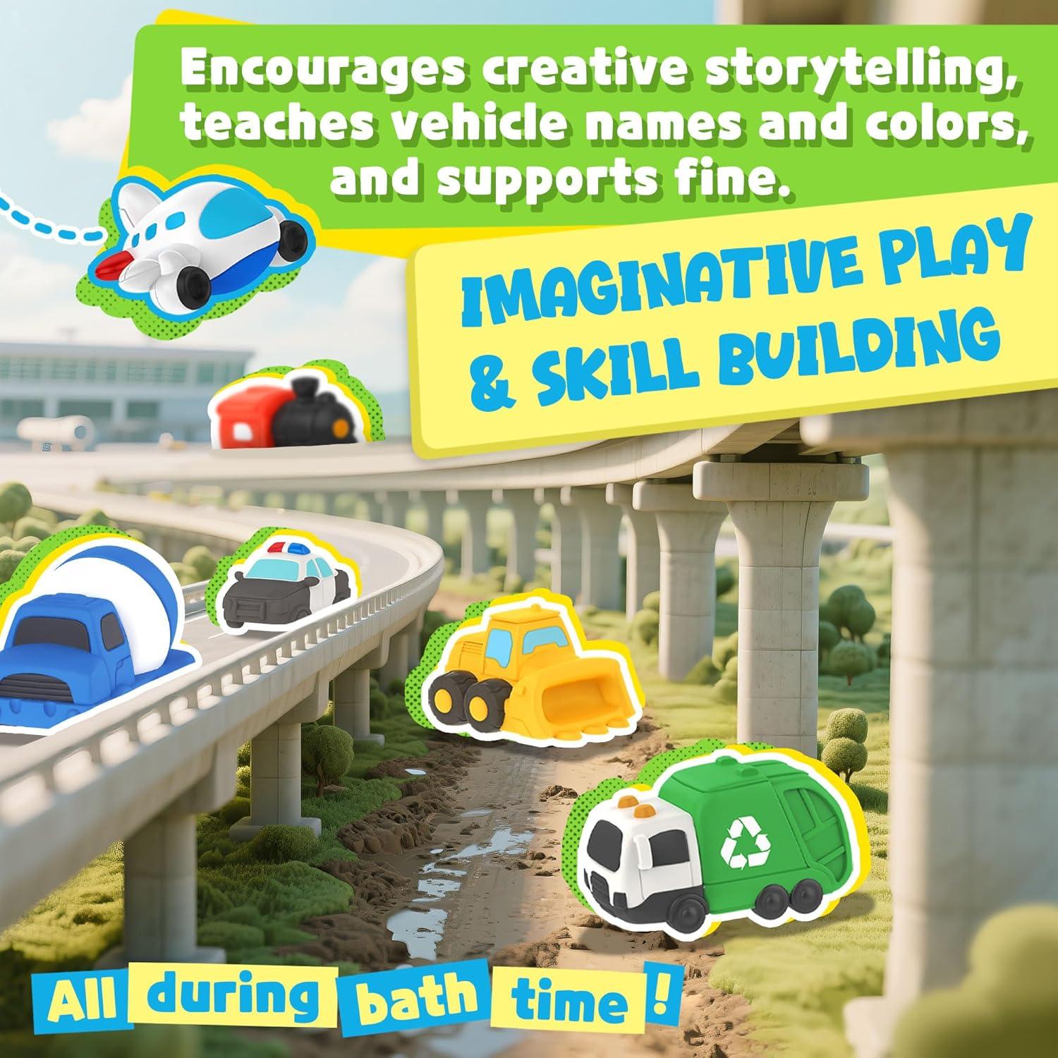 6 Juguetes Flotantes para Baño Zippytots Vehículos 220g