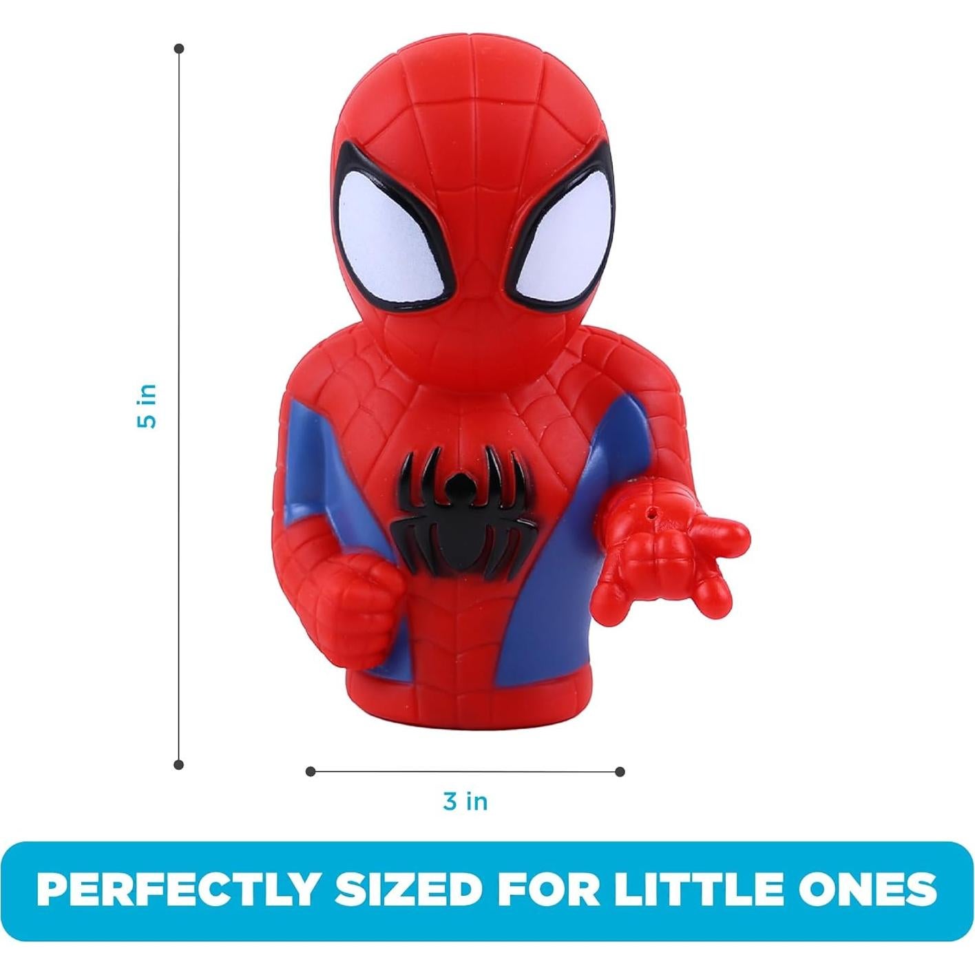 Set de Juguetes de Baño Spidey y Amigos - 6 Piezas con Cubo