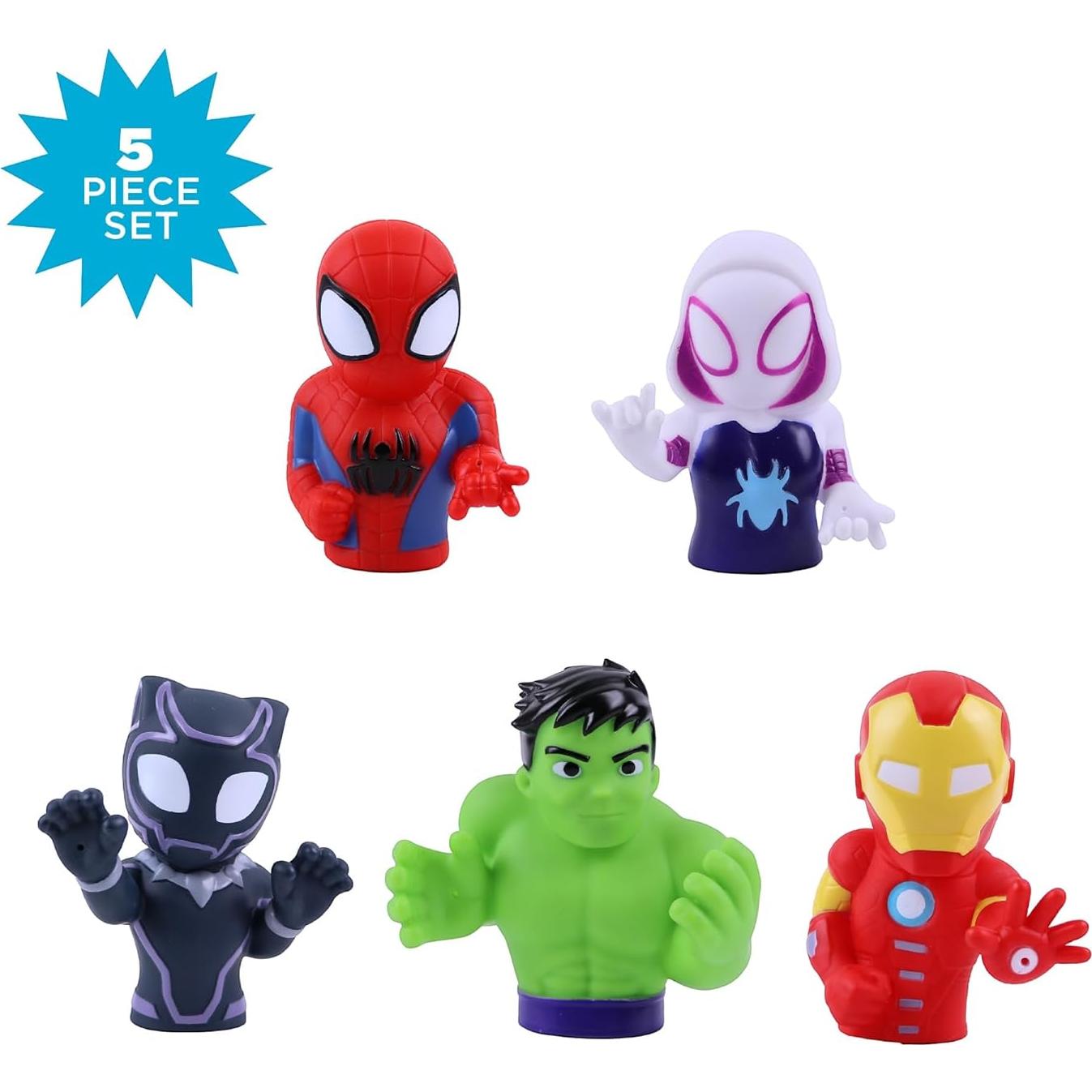 Set de Juguetes de Baño Spidey y Amigos - 6 Piezas con Cubo