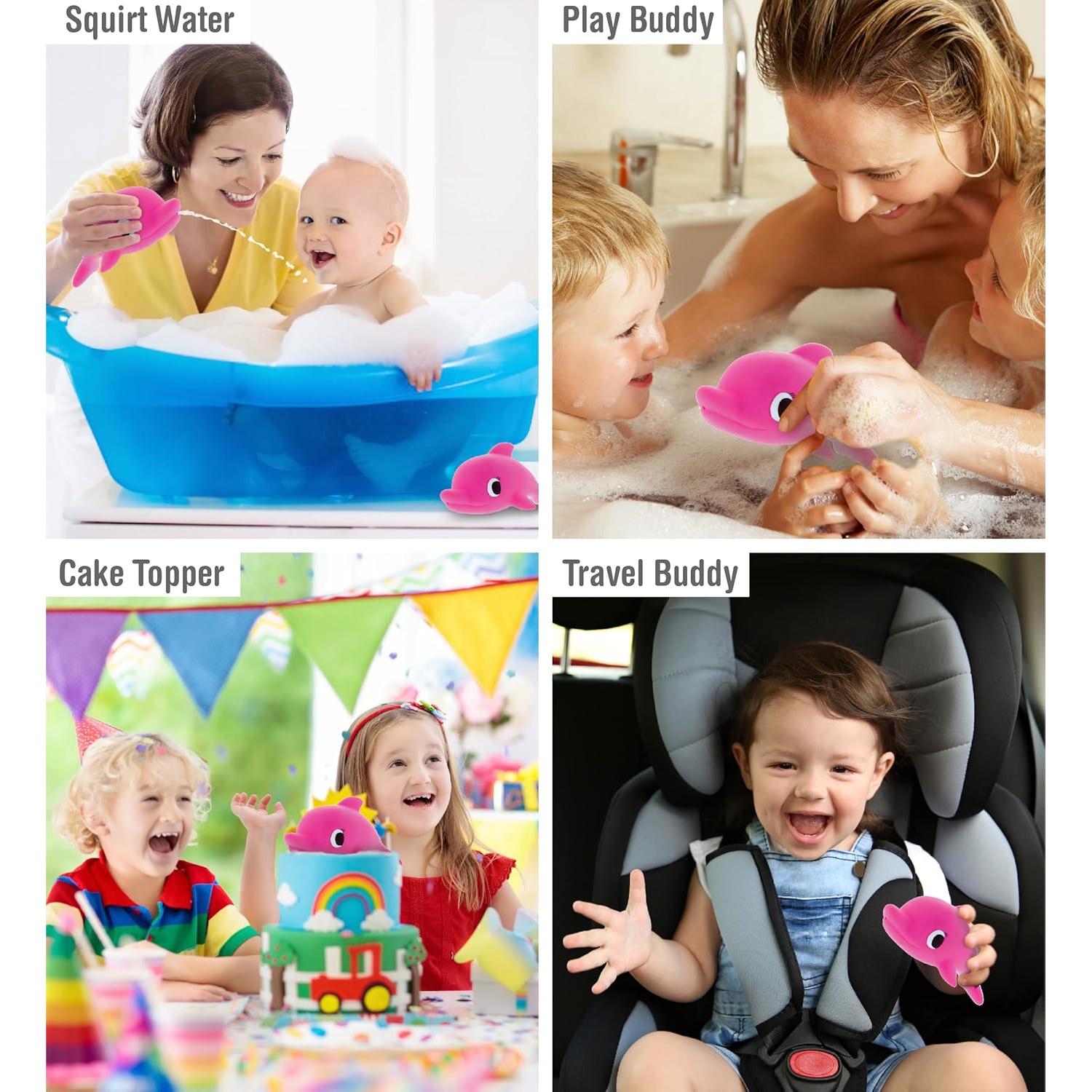 DolliBu Juguete de Baño Delfín Rosa Flotante para Niños