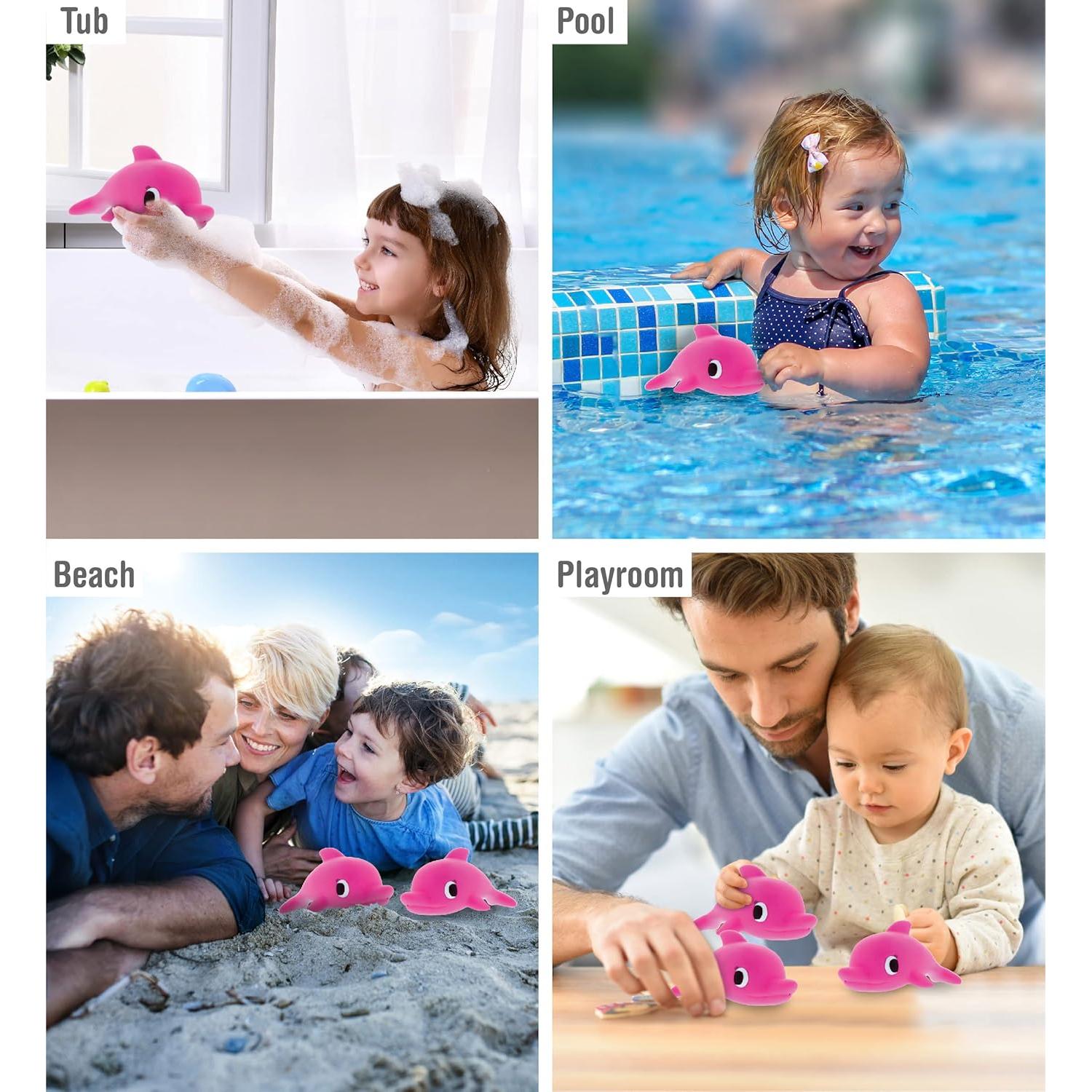 DolliBu Juguete de Baño Delfín Rosa Flotante para Niños