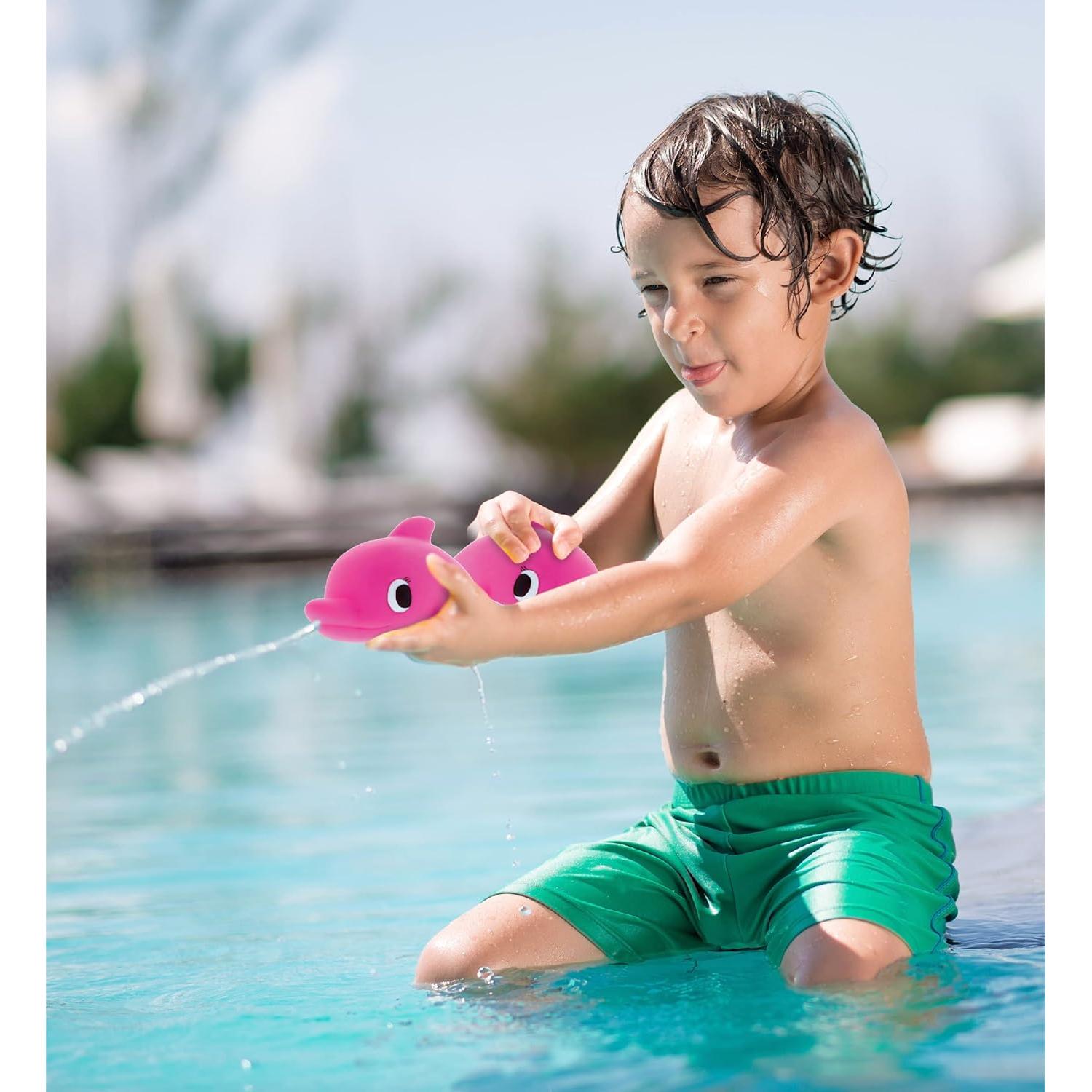 DolliBu Juguete de Baño Delfín Rosa Flotante para Niños