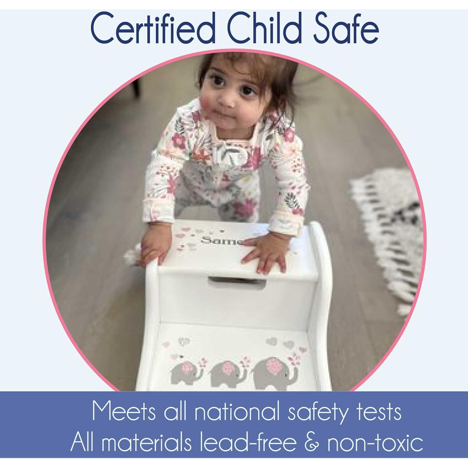 Escalera de Dos Pasos Personalizada My Bambino en Madera Natural