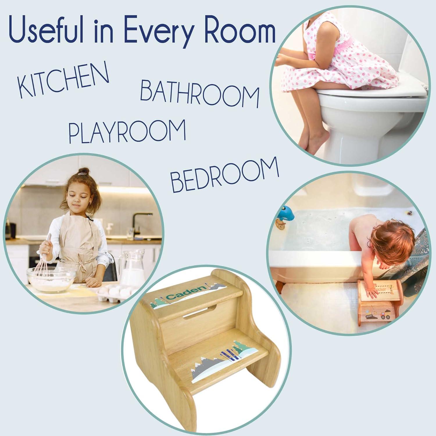 Escalera de Dos Pasos Personalizada My Bambino en Madera Natural