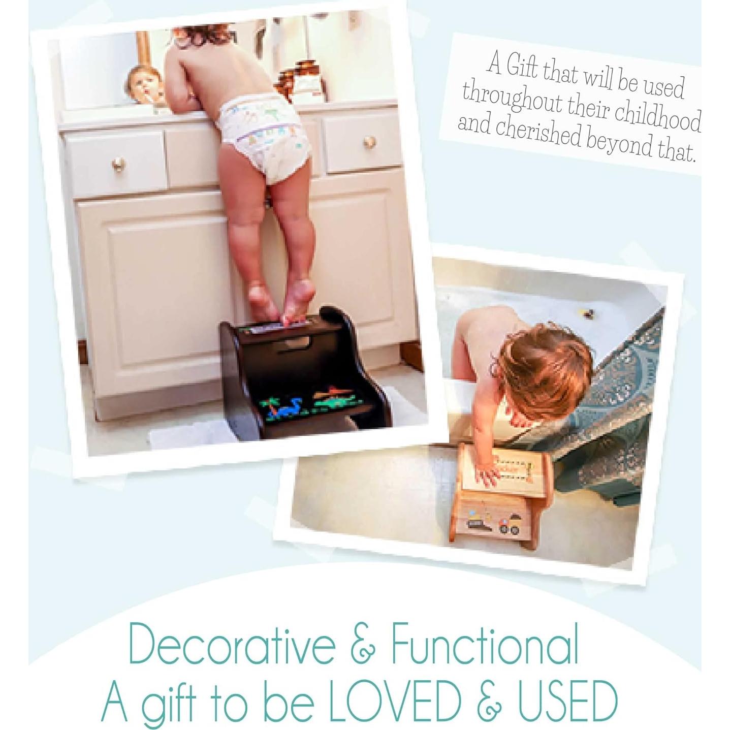 Escalera de Dos Pasos Personalizada My Bambino en Madera Natural