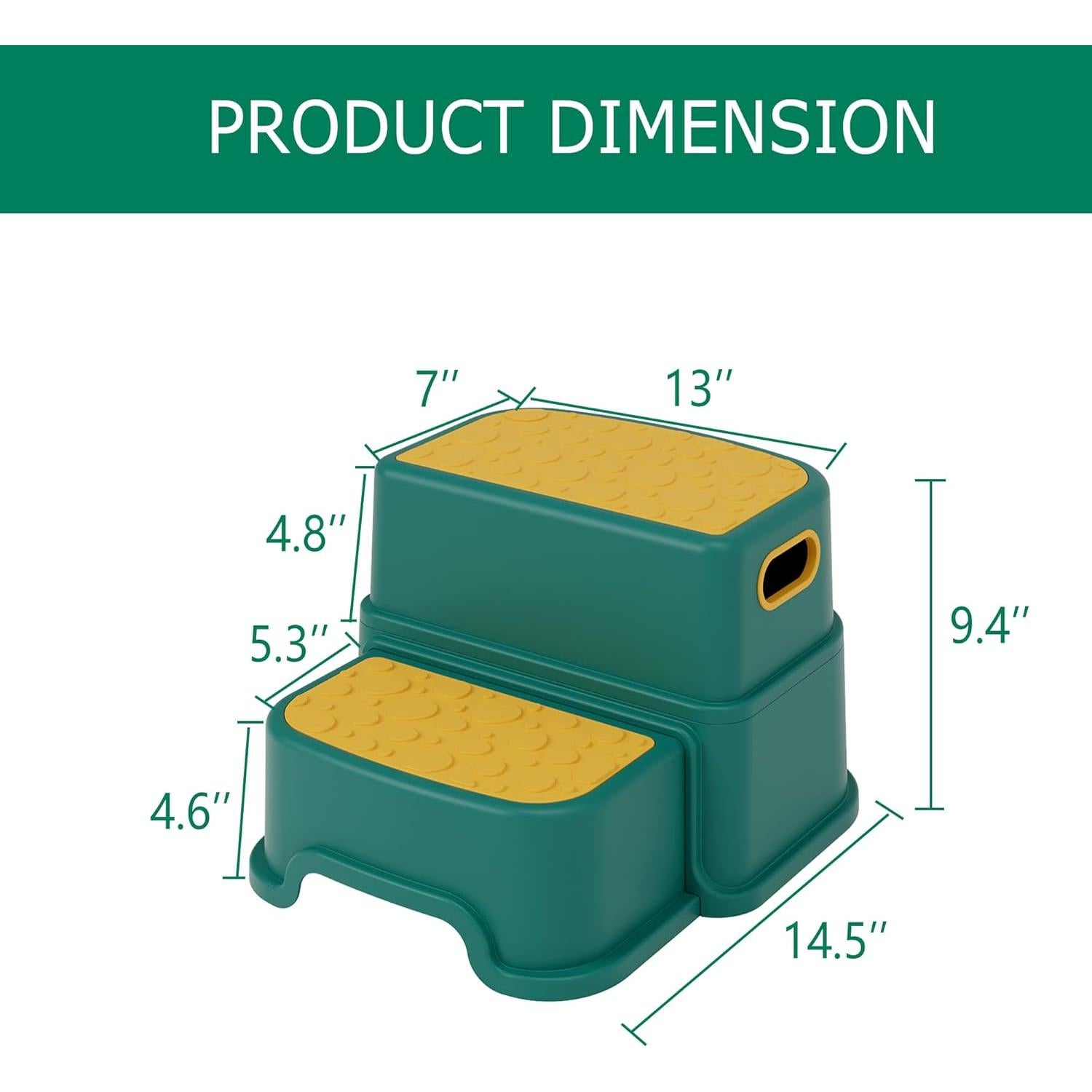 Escalera de 2 Pasos HOMKO para Niños Verde Antideslizante