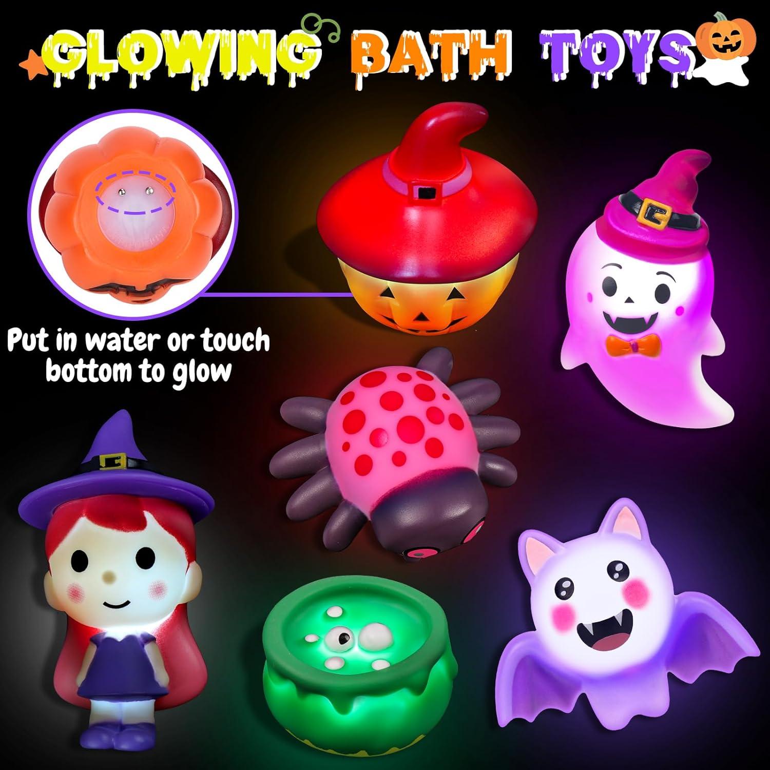 Juguetes de baño Halloween 7PCS - Brillan en la oscuridad