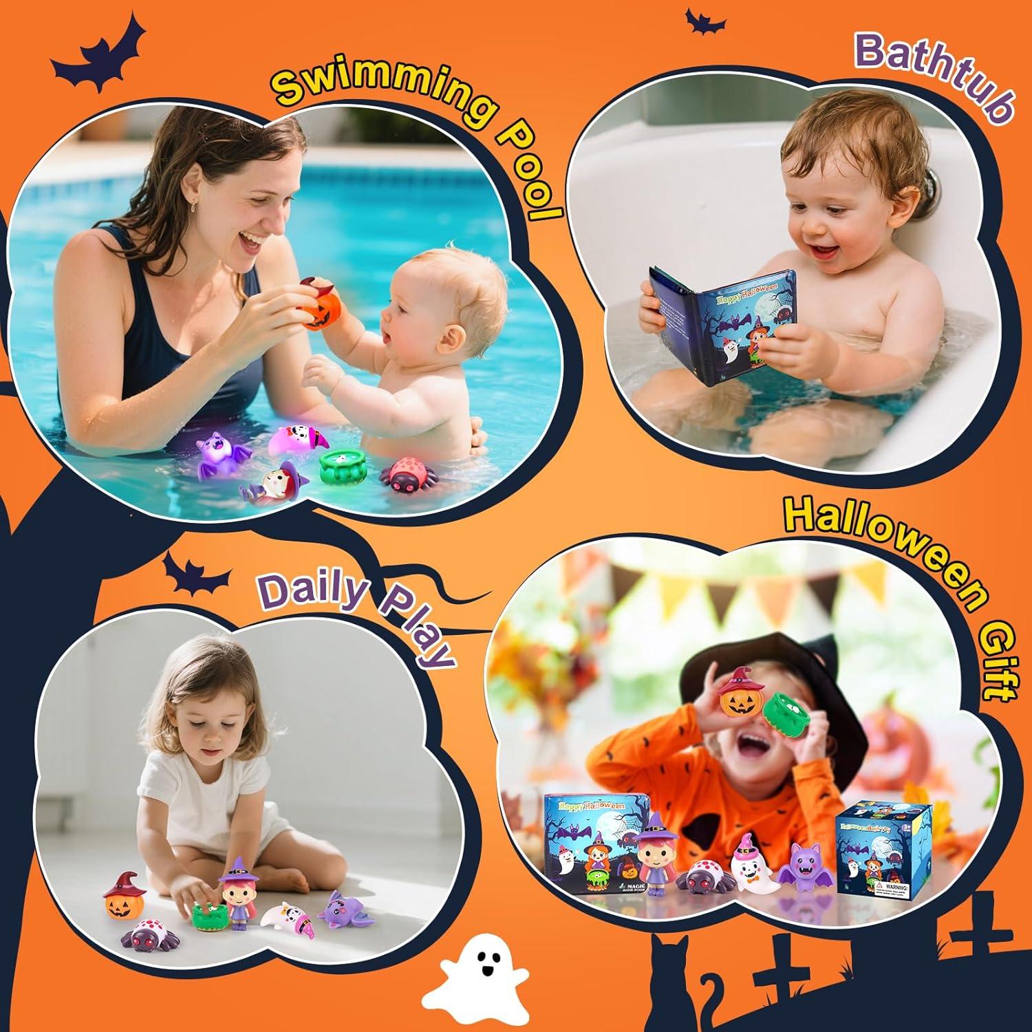 Juguetes de baño Halloween 7PCS - Brillan en la oscuridad