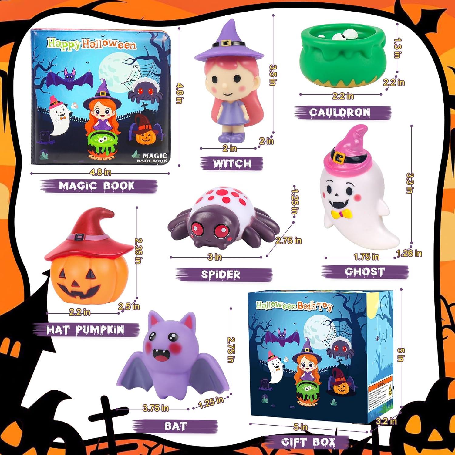 Juguetes de baño Halloween 7PCS - Brillan en la oscuridad