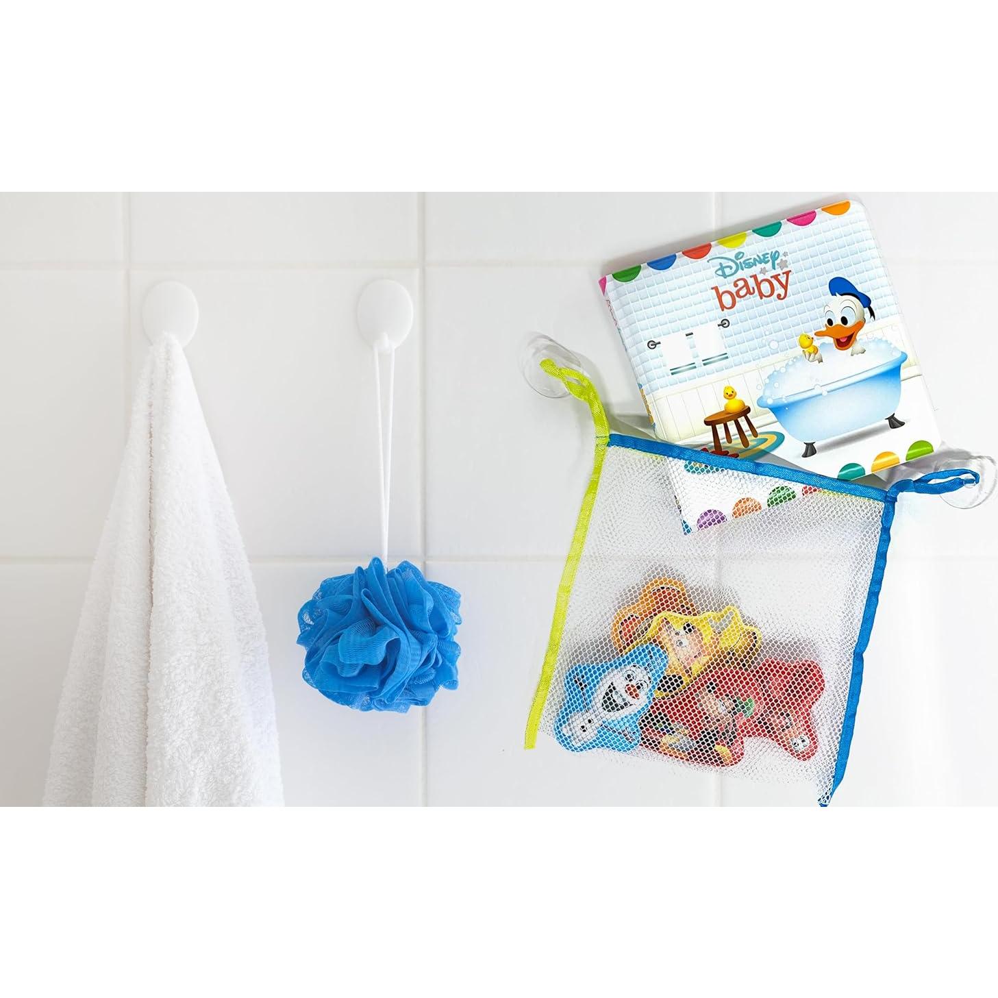 Disney Baby Bath Time Books - Activity Books for kids, Bath book, 6 Padded suction cups, 1 Mesh bag