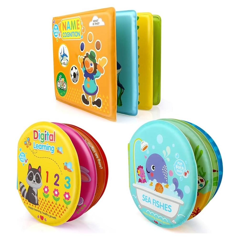 Juguetes de baño educativos Growsland - Libros no tóxicos 3 pcs