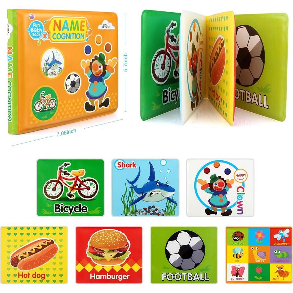 Juguetes de baño educativos Growsland - Libros no tóxicos 3 pcs