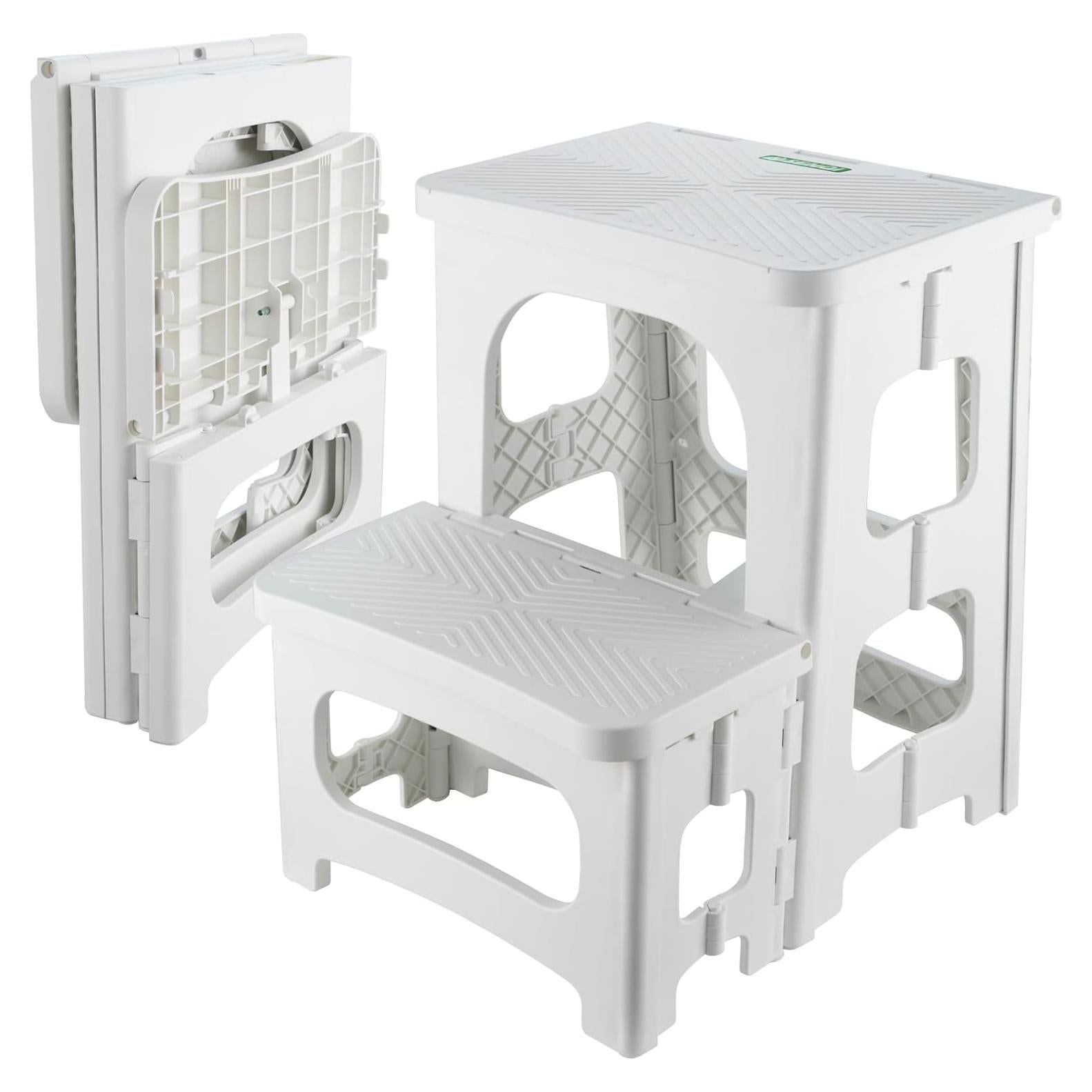 Escalera Plegable 2 Pasos SENQI Antideslizante 136 Kg Blanca