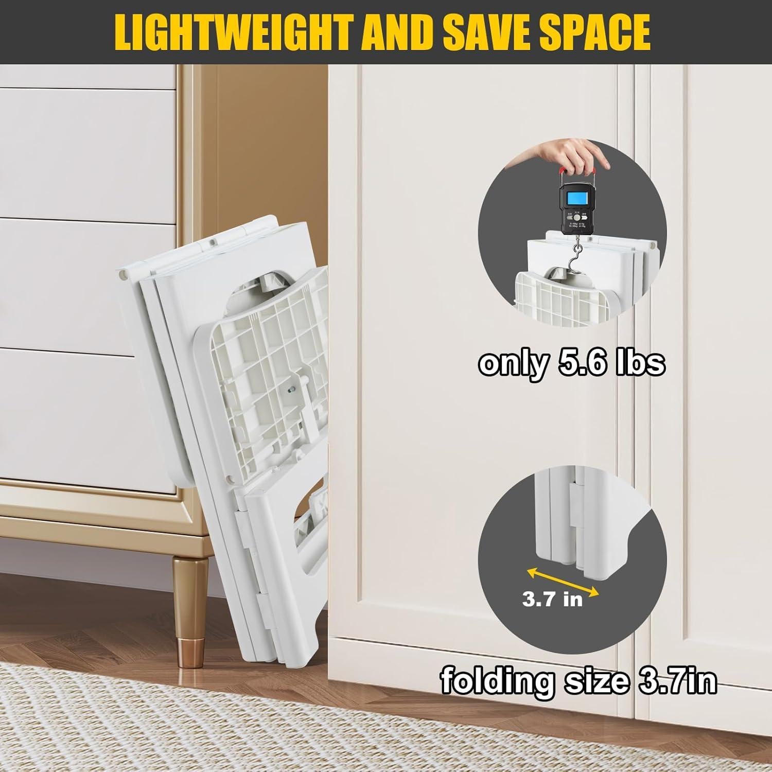 Escalera Plegable 2 Pasos SENQI Antideslizante 136 Kg Blanca