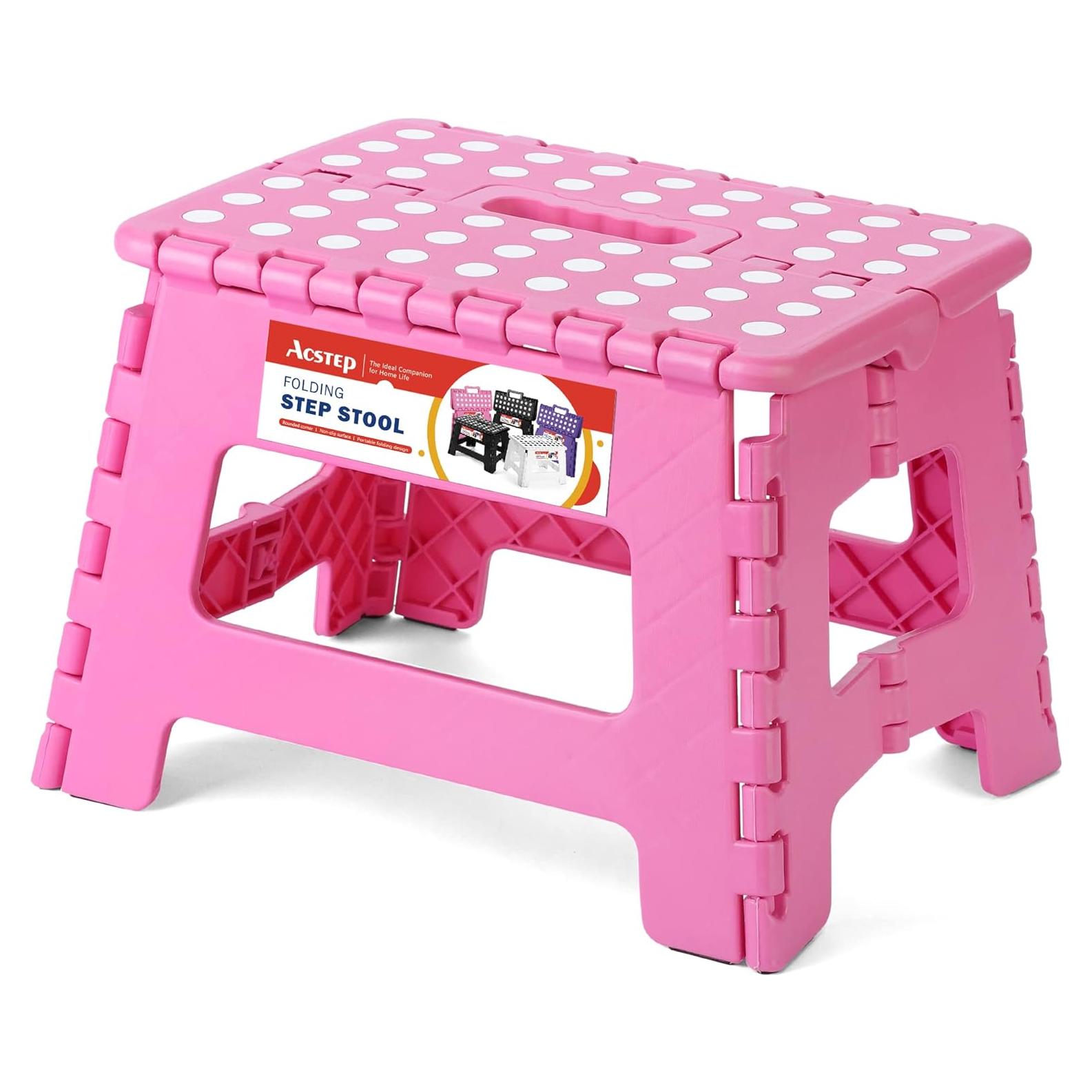 Taburete Plegable ACSTEP Rosa 22.9 cm Altura 136 kg Capacidad