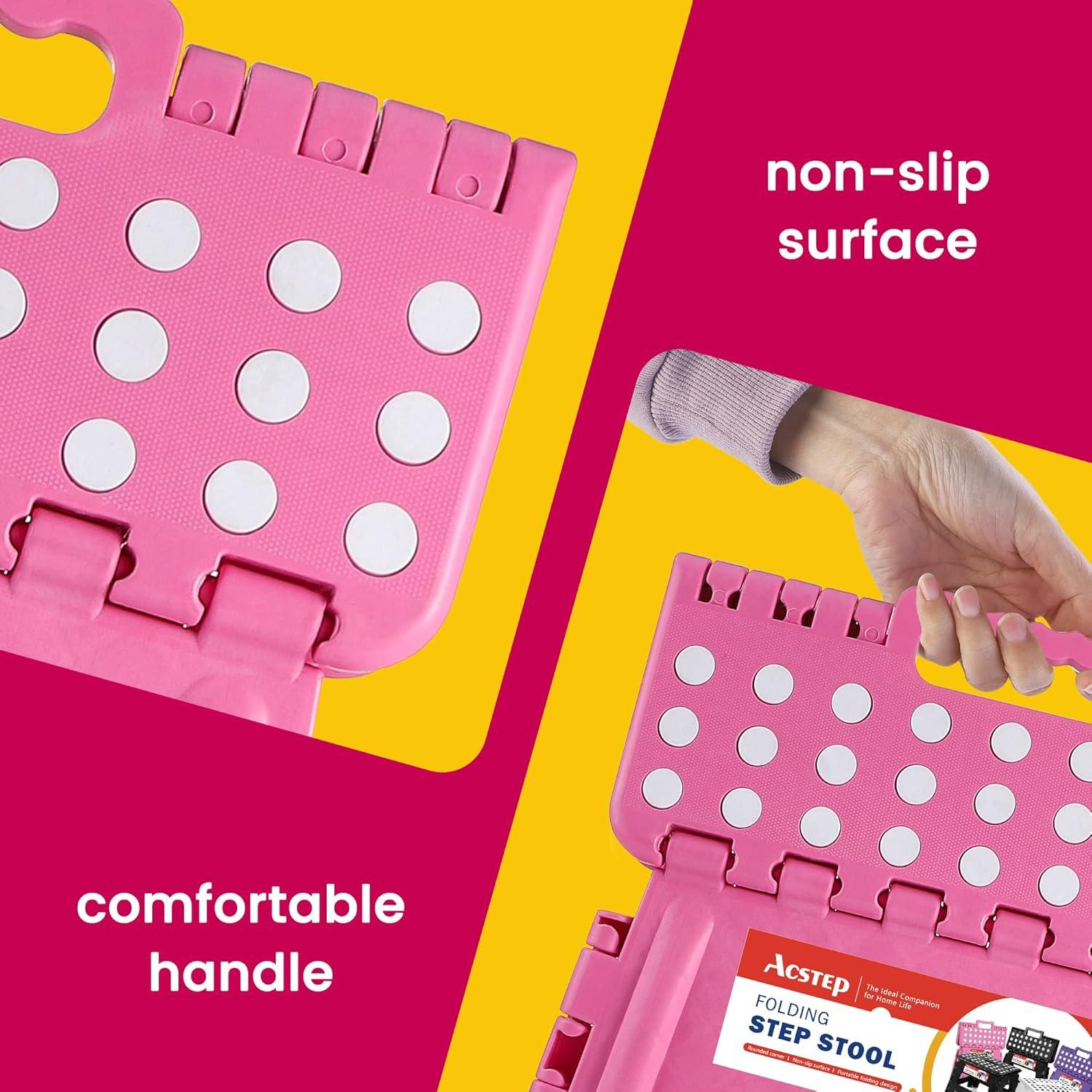 Taburete Plegable ACSTEP Rosa 22.9 cm Altura 136 kg Capacidad