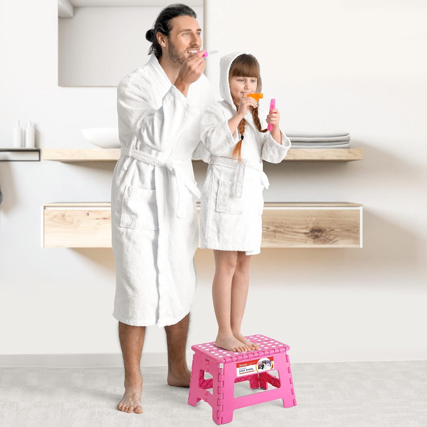 Taburete Plegable ACSTEP Rosa 22.9 cm Altura 136 kg Capacidad