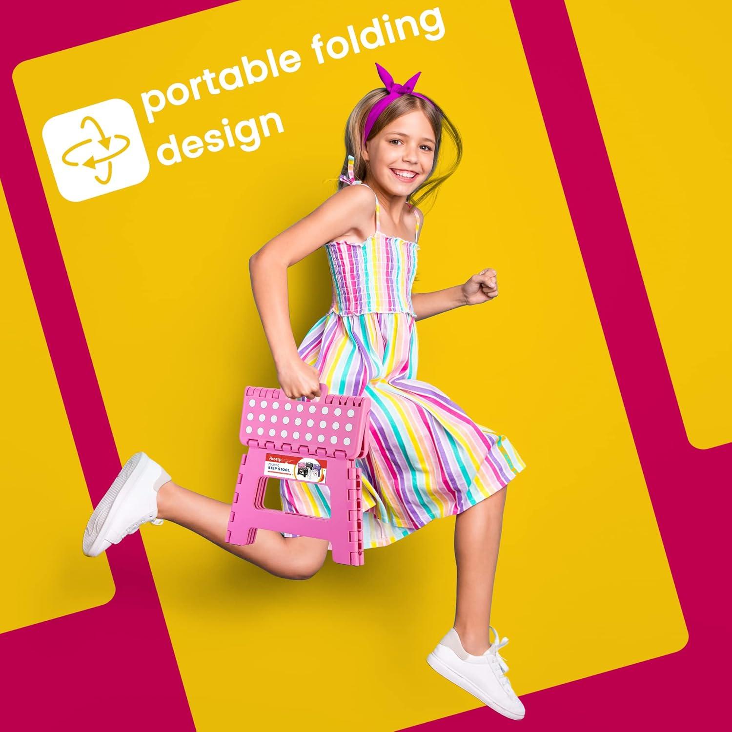 Taburete Plegable ACSTEP Rosa 22.9 cm Altura 136 kg Capacidad