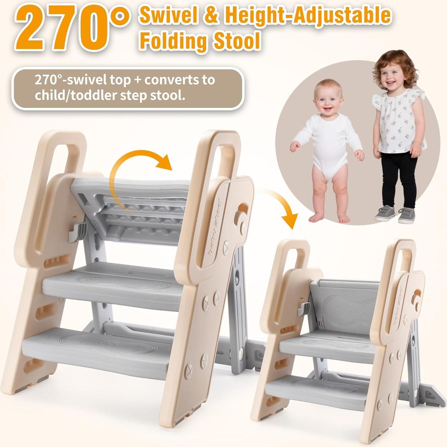 Escalera Plegable para Niños XQIAO - 3 Escalones Antideslizante