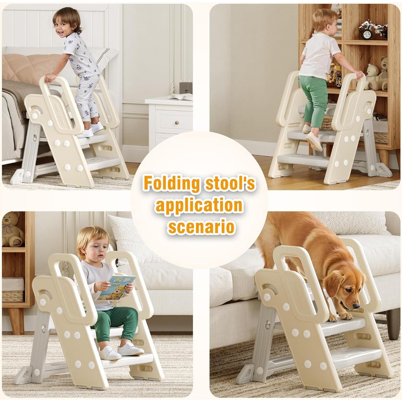 Escalera Plegable para Niños XQIAO - 3 Escalones Antideslizante