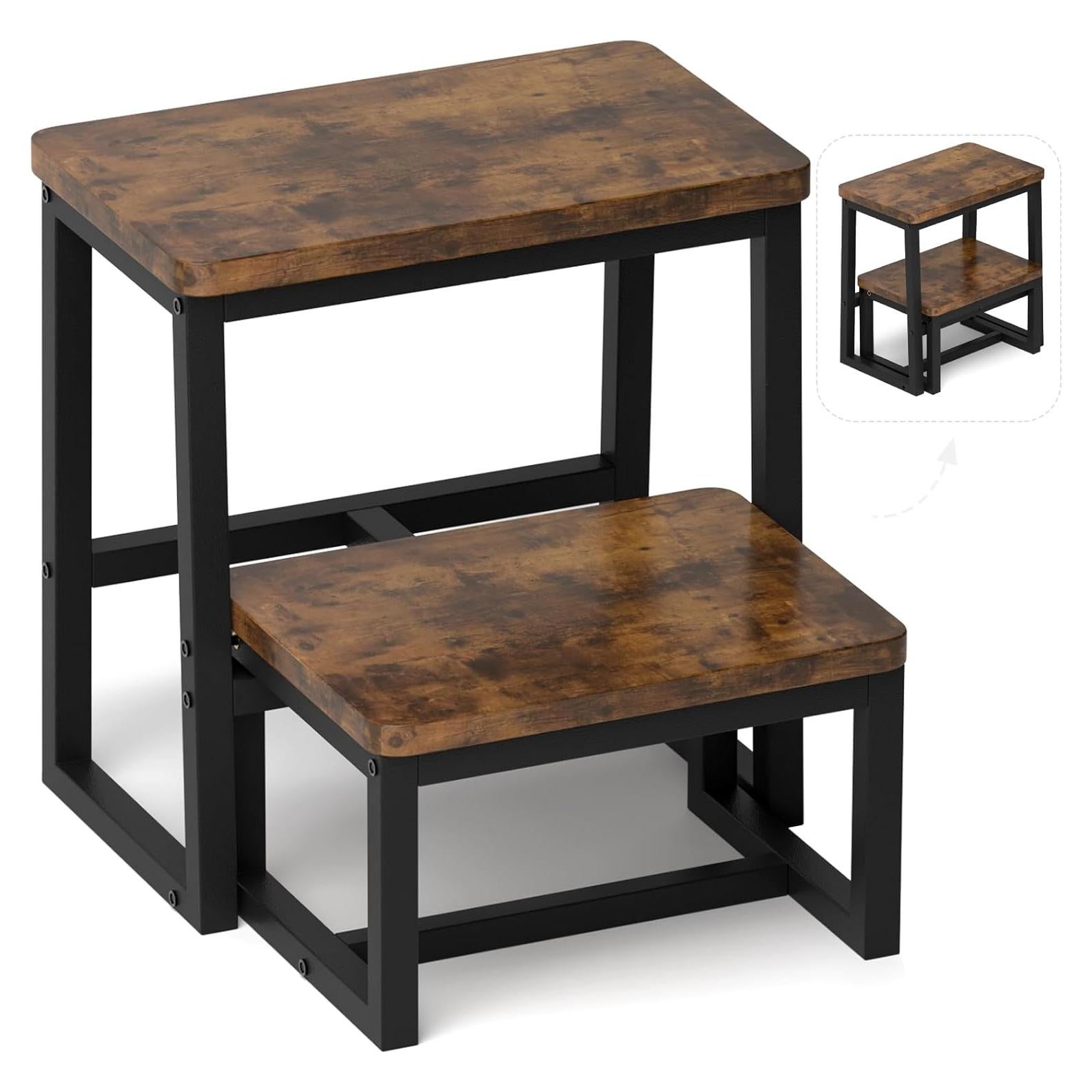 Escalera 3 en 1 iTsst de Madera 2 Peldaños 227kg Marrón