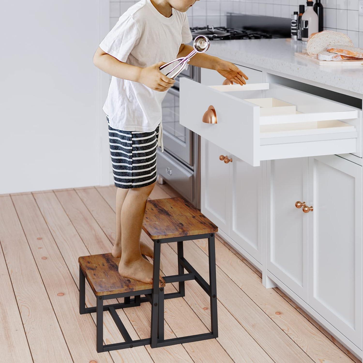 Escalera 3 en 1 iTsst de Madera 2 Peldaños 227kg Marrón