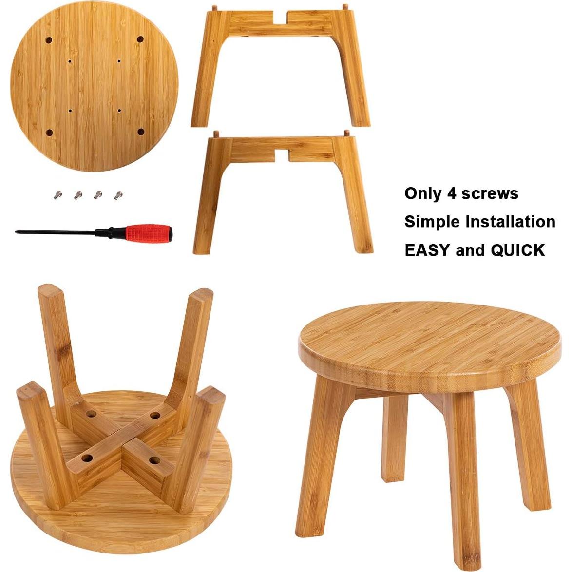 Taburete de Bambú GOBAM 18.5 cm - Resistente hasta 136 kg